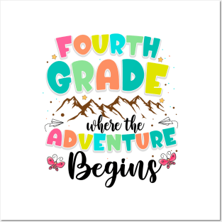 4th Grade Where The Adventure Begins Back To School Teacher Posters and Art